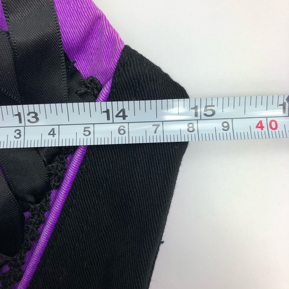 SOLD Tripp NYC Black & Purple Halter Corset - Picture 6 of 8